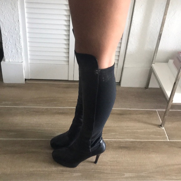 Stuart Weitzman Leather and Stretch Boots - Picture 8 of 8